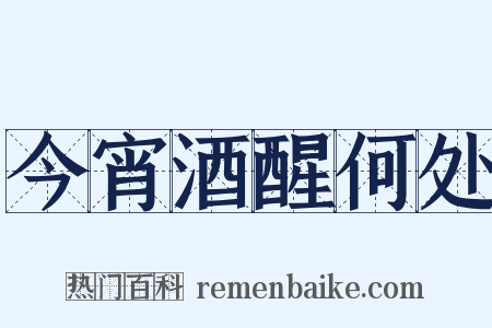 今宵酒醒何处是什么意思的图片
